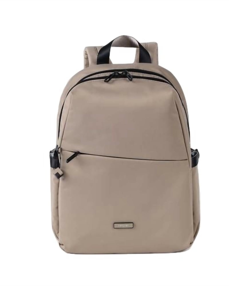 Front of a size O/S Cosmos Backpack in Stone Beige in Stone Beige by Hedgren. | dia_product_style_image_id:329982